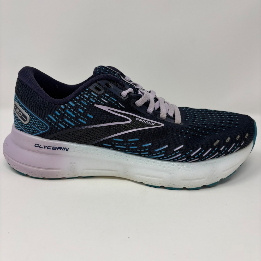 Brooks Glycerin 20 Women's Size 7 Navy Blue Lilac Running Shoes (1203691B499)